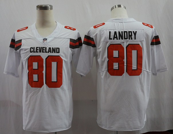 Men's Cleveland Browns Jarvis Landry #80 White Jersey